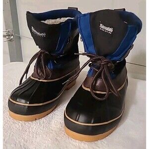 Men/Youth Size 5 Thinsulate Duck Boots Brown Leather Black Nubuck Waterproof